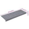 Stylish Stair Mats - 30 pcs, Non-Slip White & Grey | HipoMarket