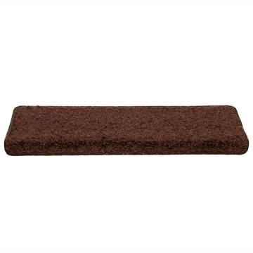 Stair Mats 30 pcs - Non-Slip Brown 65x21x4 cm | HipoMarket