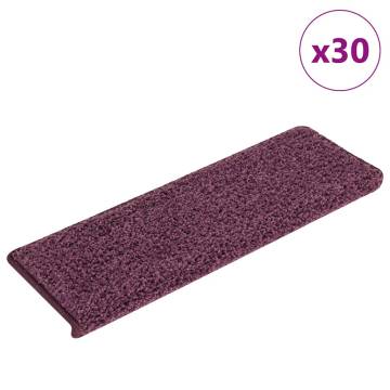 Stair Mats 30 pcs 65x21 cm Dark Purple - Slip Resistant & Stylish