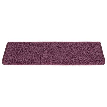 Stair Mats 30 pcs 65x21 cm Dark Purple - Slip Resistant & Stylish