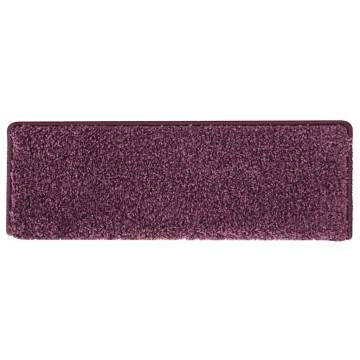 Stair Mats 30 pcs 65x21 cm Dark Purple - Slip Resistant & Stylish