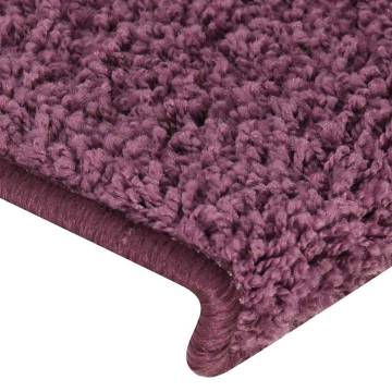 Stair Mats 30 pcs 65x21 cm Dark Purple - Slip Resistant & Stylish