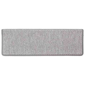 Self-Adhesive Stair Mats - 30 Pcs Sisal-Look Platina