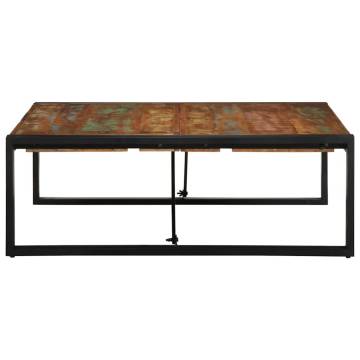 Unique Multicolour Coffee Table - Solid Reclaimed Wood 100x100 cm