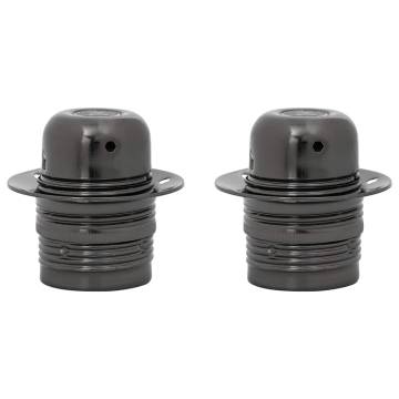 Glossy Black E27 Lamp Holders - Set of 2 | HipoMarket