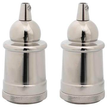 Satin Nickel E27 Lamp Holders - 2 pcs | Stylish Vintage Lighting