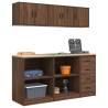 6 pcs Brown Oak Garage Cabinets - Durable, Stylish Storage