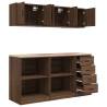 6 pcs Brown Oak Garage Cabinets - Durable, Stylish Storage