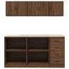 6 pcs Brown Oak Garage Cabinets - Durable, Stylish Storage