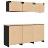 6 Pcs Black Engineered Wood Garage Cabinets – Organize Tools Efficie