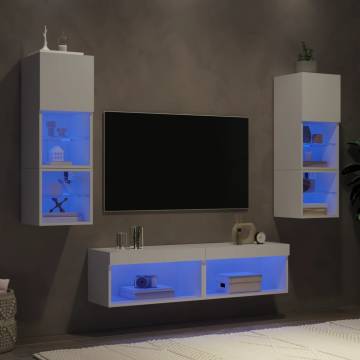 6 Piece TV Wall Units with LED - Stylish Storage Solution