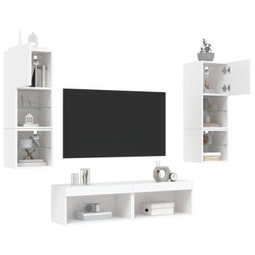 6 Piece TV Wall Units with LED - Stylish Storage Solution