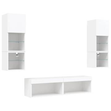 6 Piece TV Wall Units with LED - Stylish Storage Solution