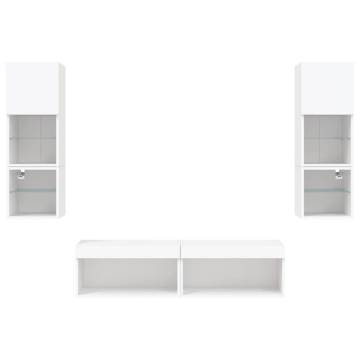 6 Piece TV Wall Units with LED - Stylish Storage Solution