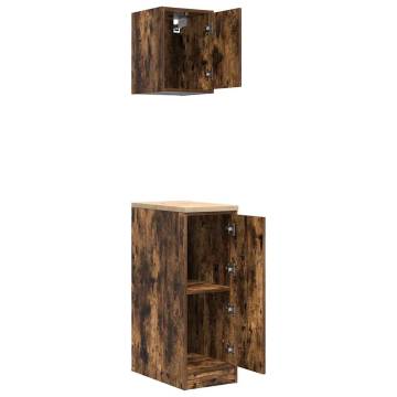 Garage Cabinets 2 pcs Smoked Oak - Durable & Stylish Storage