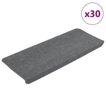 Self-Adhesive Stair Mats - 30 Pcs Grey | HipoMarket