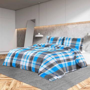 Duvet Cover Set Blue & Grey 135x200 cm Cotton - Hipomarket