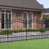 Garden Fence with Spear Top Black 165 cm Powder-coated Steel Size 240 x 165 cm Quantity in Package 1 