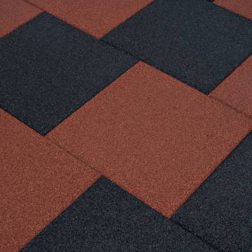 Fall Protection Tiles - 24 Rubber Tiles 50x50x3 cm Black