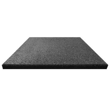 Fall Protection Tiles - 24 Rubber Tiles 50x50x3 cm Black