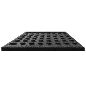 Fall Protection Tiles - 24 Rubber Tiles 50x50x3 cm Black