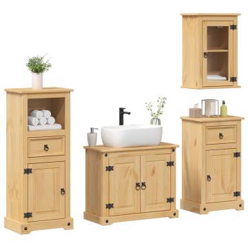 4 Piece Corona Solid Wood Pine Bathroom Furniture Set