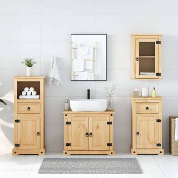 4 Piece Corona Solid Wood Pine Bathroom Furniture Set