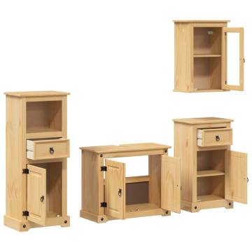 4 Piece Corona Solid Wood Pine Bathroom Furniture Set