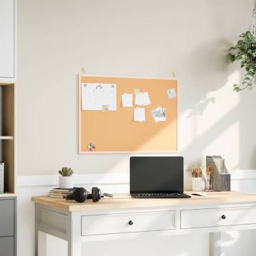 Cork Board with Solid Pine Wood Frame - 80x55 cm | HipoMarket