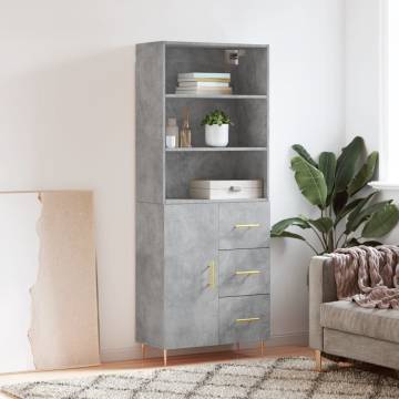 Highboard Concrete Grey - Stylish & Durable Storage Solution