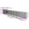 Dog House with Run - Light Grey Galvanised Steel | HipoMarket