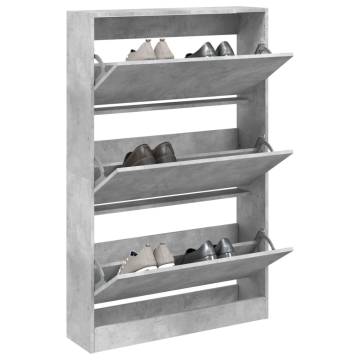 Shoe Cabinet Concrete Grey 80x21x125.5 cm - Hipomarket