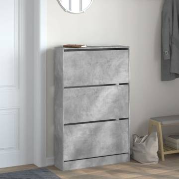 Shoe Cabinet Concrete Grey 80x21x125.5 cm - Hipomarket