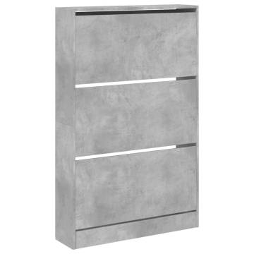 Shoe Cabinet Concrete Grey 80x21x125.5 cm - Hipomarket