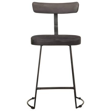 Stylish Black Bar Stools - 2 pcs Solid Mango Wood | HipoMarket