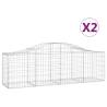 Arched Gabion Baskets 2 pcs - Durable Galvanised Iron | HipoMarket