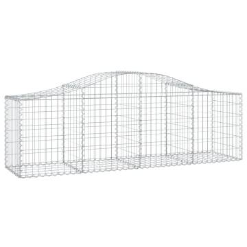 Arched Gabion Baskets 2 pcs - Durable Galvanised Iron | HipoMarket