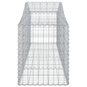 Arched Gabion Baskets 2 pcs - Durable Galvanised Iron | HipoMarket