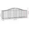 Arched Gabion Baskets 2 pcs - Durable Galvanised Iron | HipoMarket