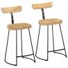  Bar Stools 2 pcs 49x43x88 cm Solid Wood Mango Colour brown and black Size 49 x 43 x 88 cm Quantity in Package 2 Material solid mango wood 