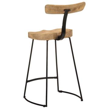 Bar Stools 2 pcs Solid Wood Mango - Modern & Durable Design