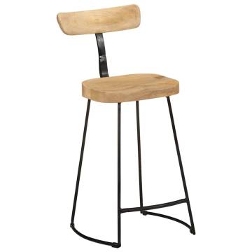 Bar Stools 2 pcs Solid Wood Mango - Modern & Durable Design