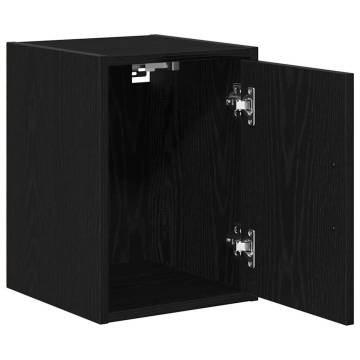 Garage Wall Cabinet Black - Durable Engineered Wood Storage