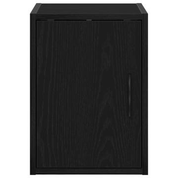 Garage Wall Cabinet Black - Durable Engineered Wood Storage