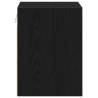 Garage Wall Cabinet Black - Durable Engineered Wood Storage