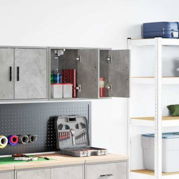 Garage Wall Cabinets - 2 pcs Concrete Grey Engineered Wood