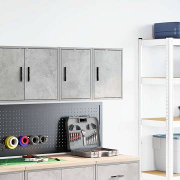 Garage Wall Cabinets - 2 pcs Concrete Grey Engineered Wood