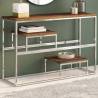 Console Table Silver Stainless Steel and Solid Sleeper Wood Colour silver Quantity in Package 1 Material wood 