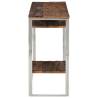 Elegant Console Table - Silver Steel & Solid Wood | HipoMarket