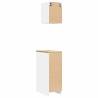 White Engineered Wood Garage Cabinets - 2 pcs Set